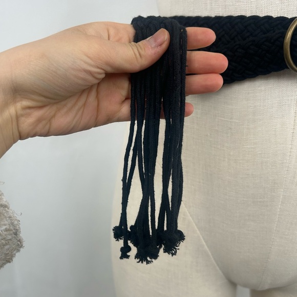 Vintage Woven Belt with Bronze Hoops and Tassels - Picture 3 of 4